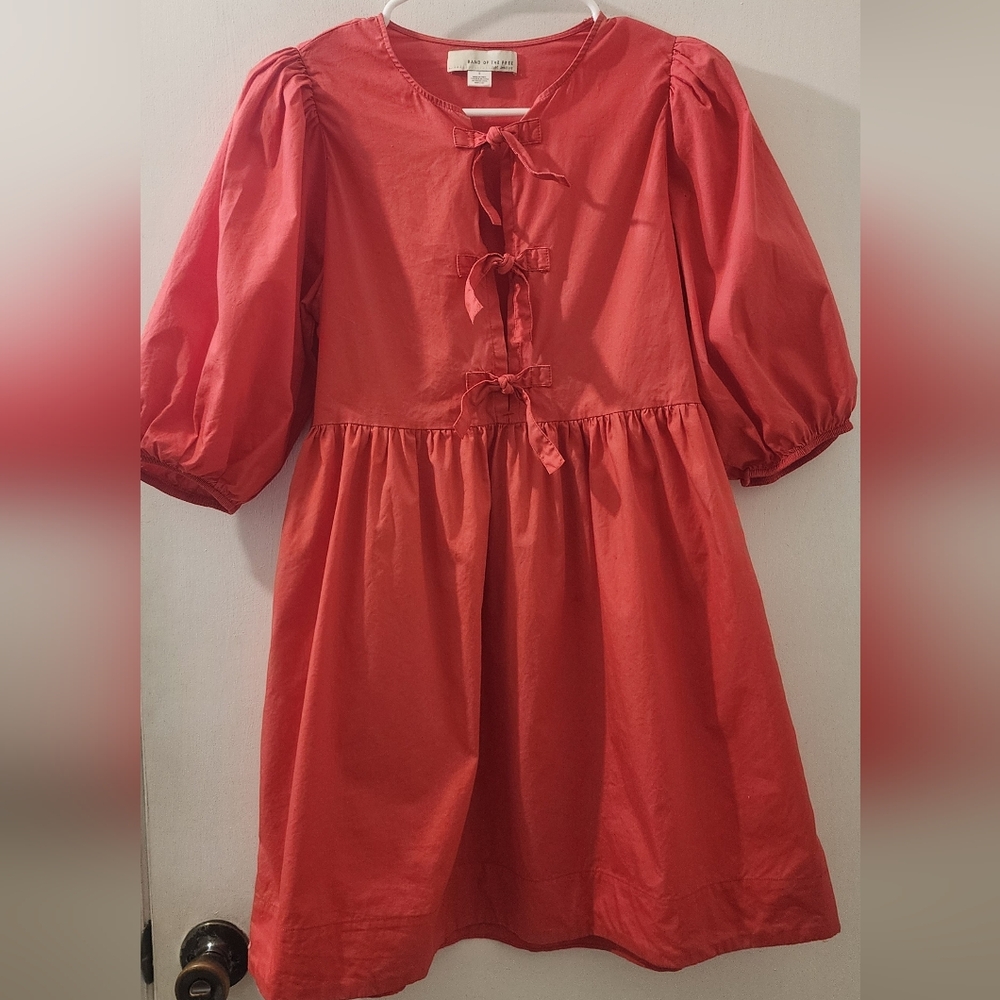 Band Of The Free Charming Red Mini Dress, Size Small, Cotton.